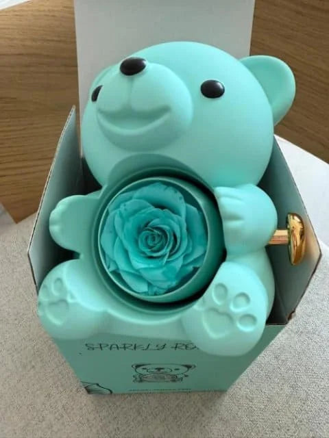 Eternal Rose – Kit Ursinho com Rosa Eterna e Colar Personalizado