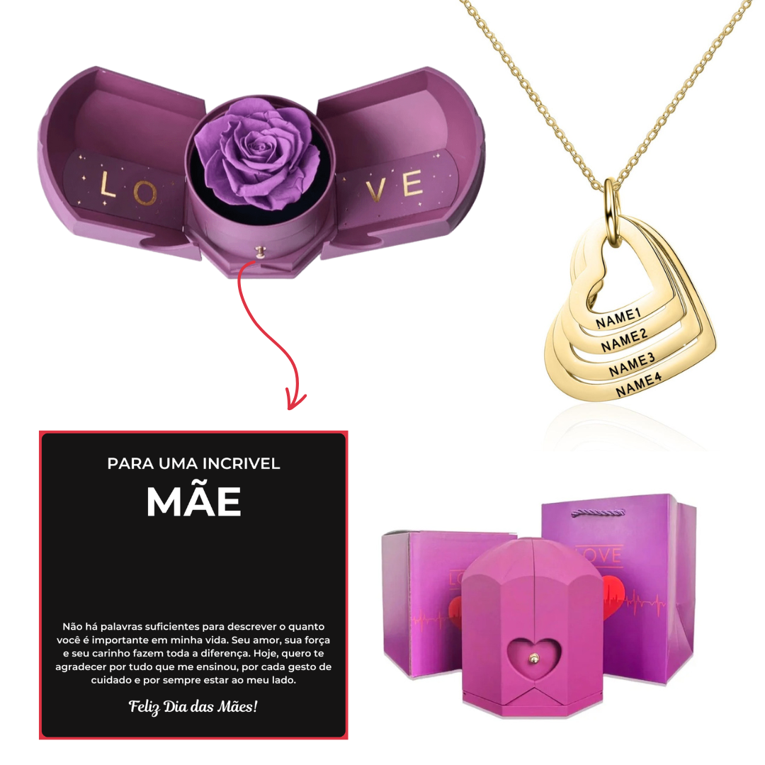 Kit Asas com Colar Amor Fraternal Personalizado com Nomes
