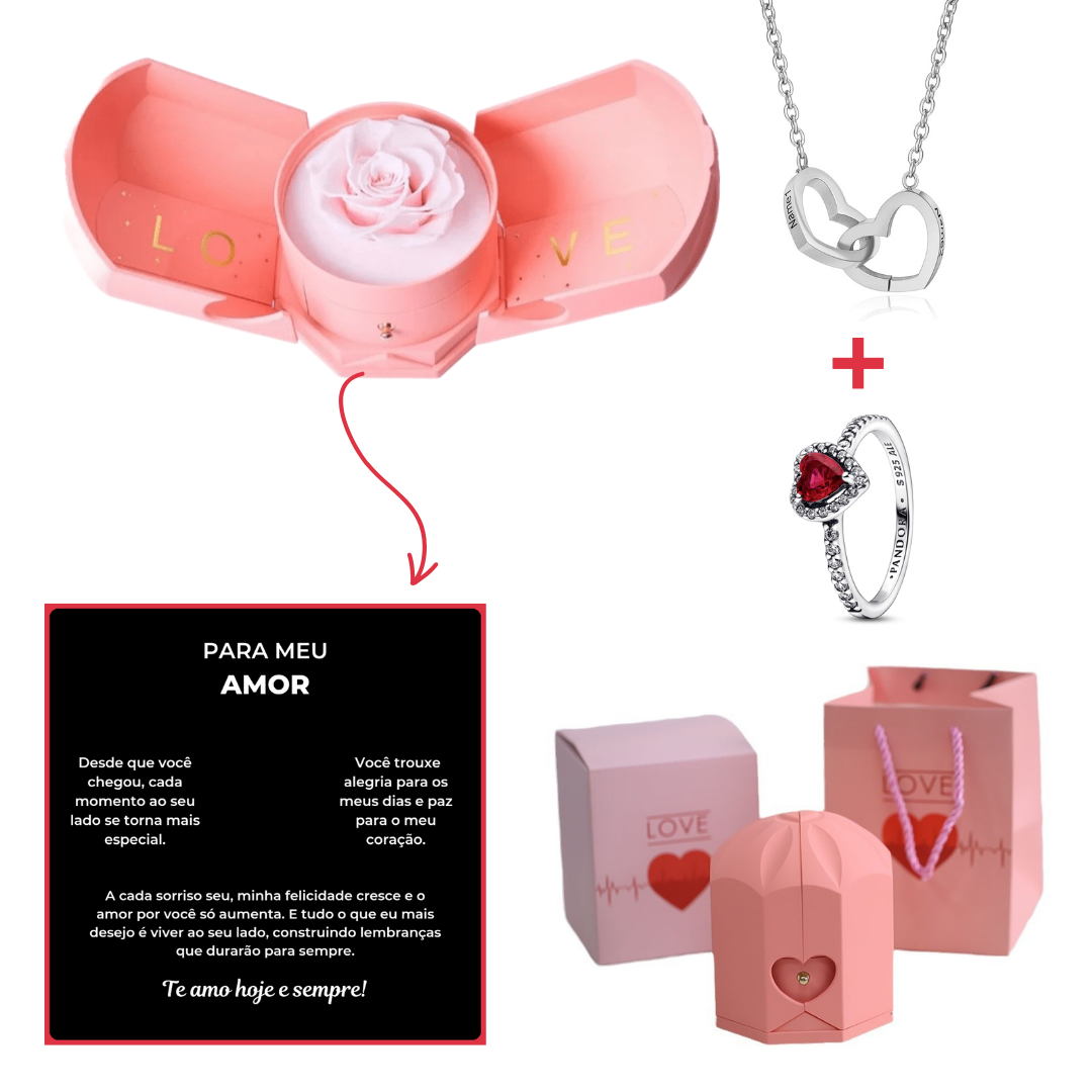 Kit Asas com Colar Personalizado + Anel Solitário Grátis