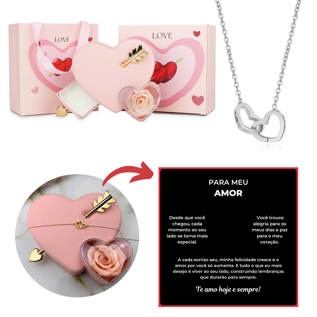 Kit Cupido com Colar Amor Duplo Personalizável