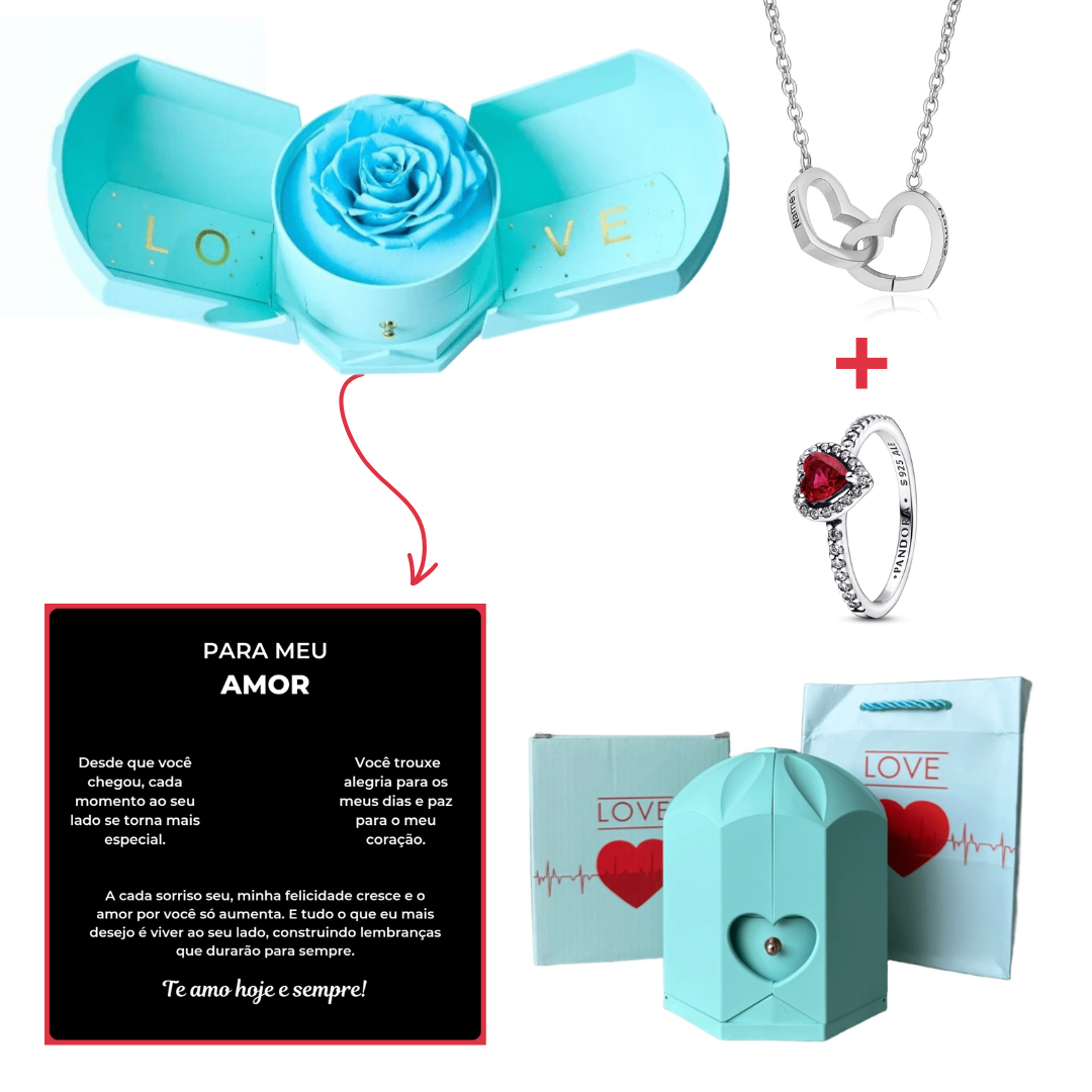 Kit Asas com Colar Personalizado + Anel Solitário Grátis