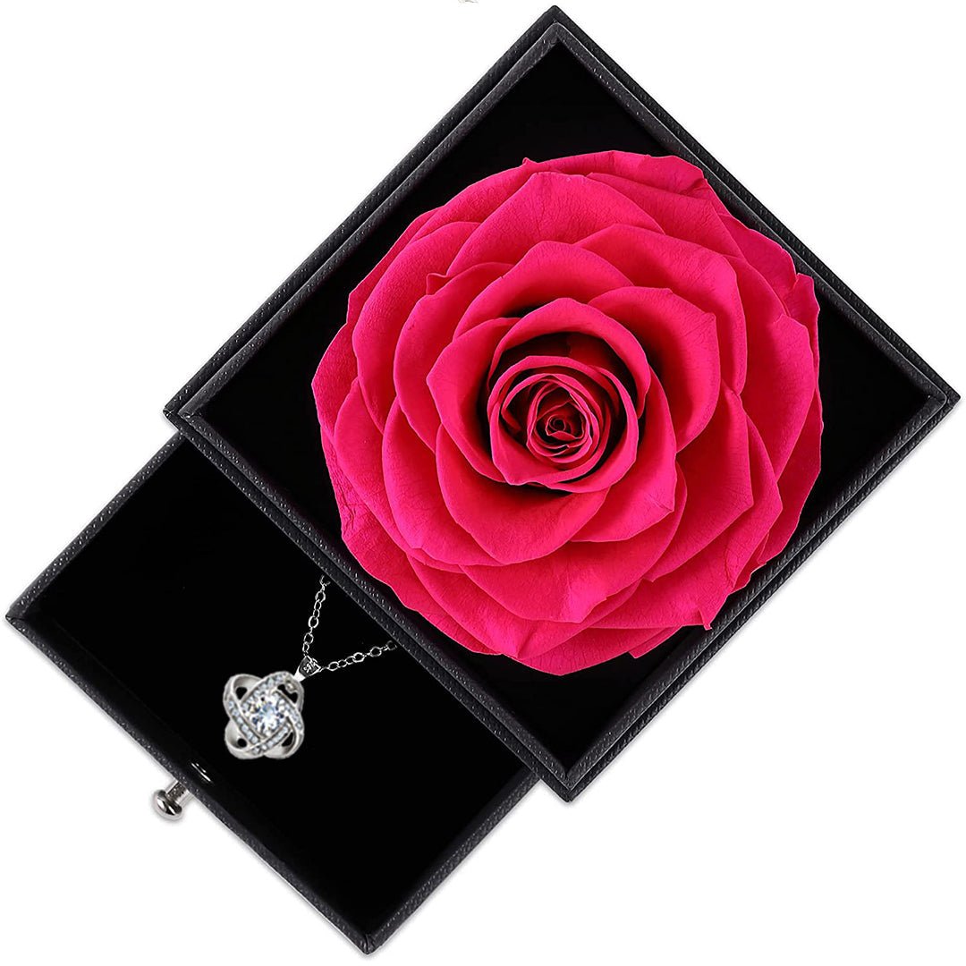 Kit Rosa Eterna com Colar em Prata Sterling