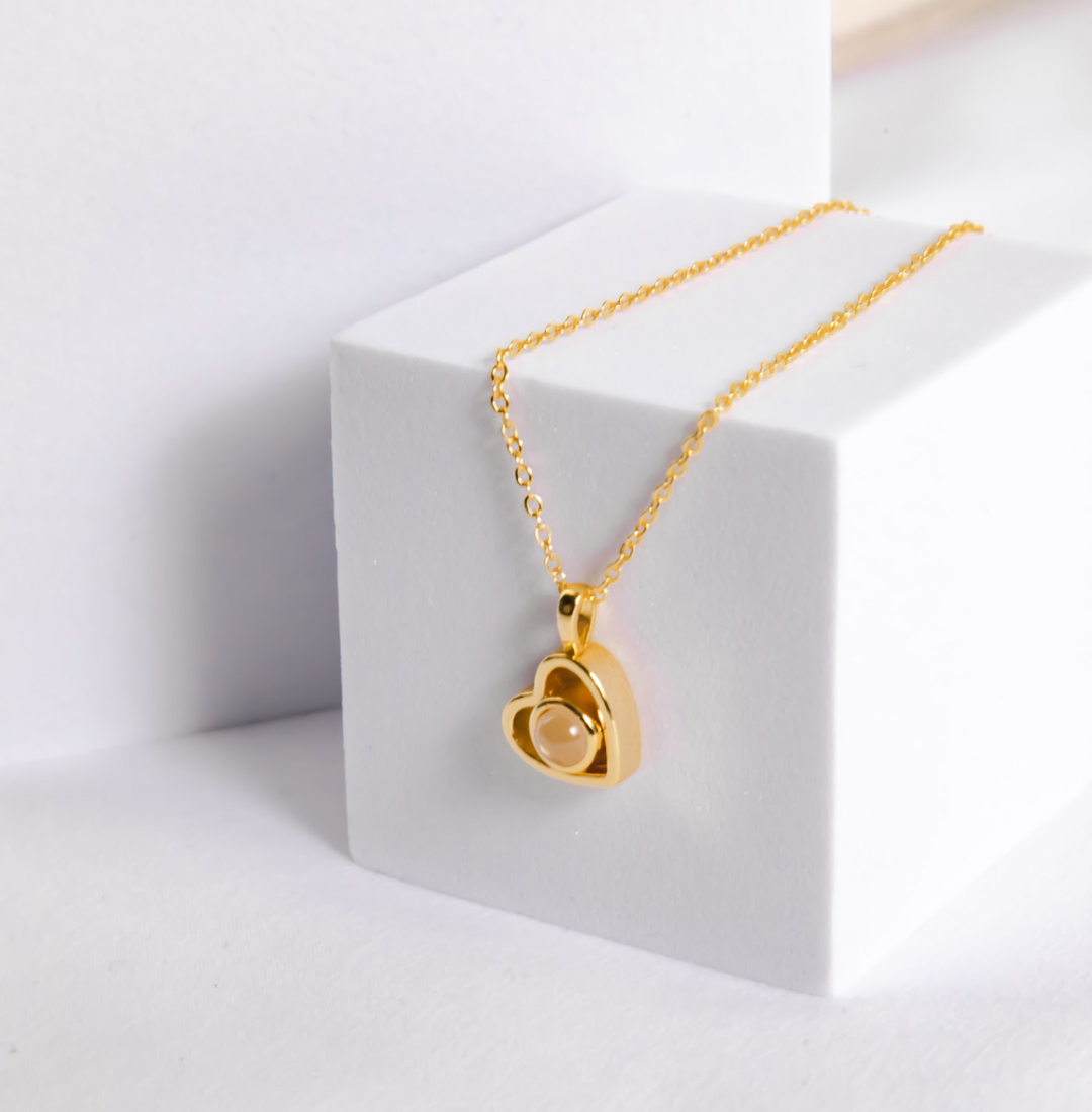 Ursinho Giratório com Rosa Eterna e Colar com Projeção de Foto