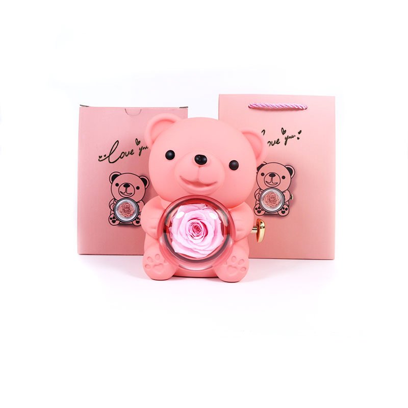 Ursinho com Rosa Eterna Preservada