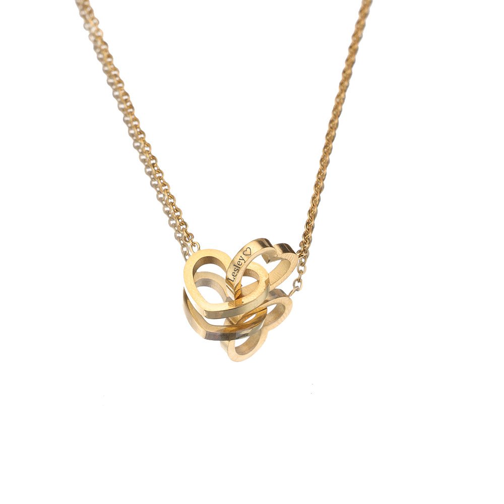 Kit Rosa Eterna com Colar Amor Duplo Personalizado
