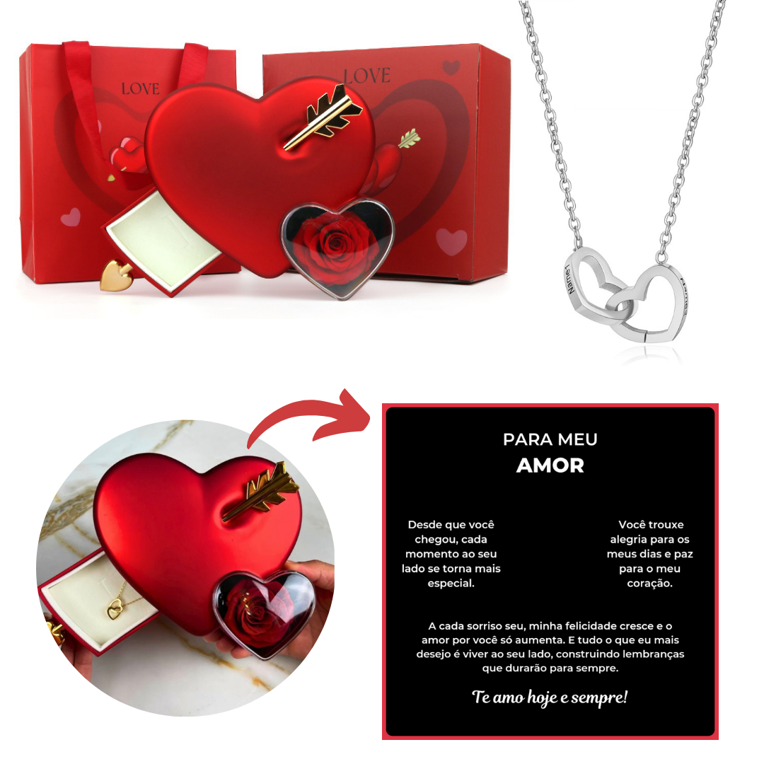 Kit Cupido com Colar Amor Duplo Personalizável