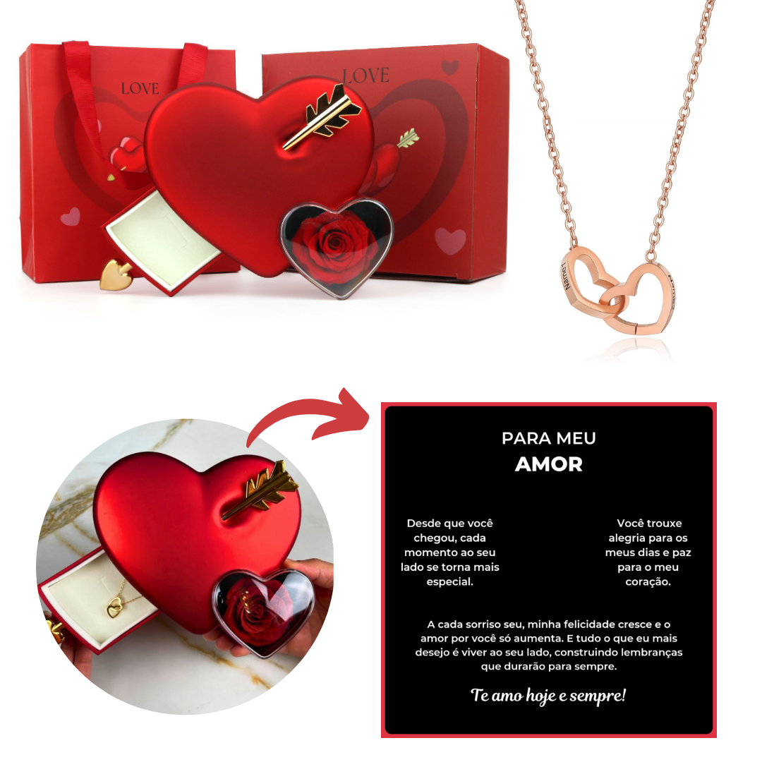 Kit Cupido com Colar Amor Duplo Personalizável