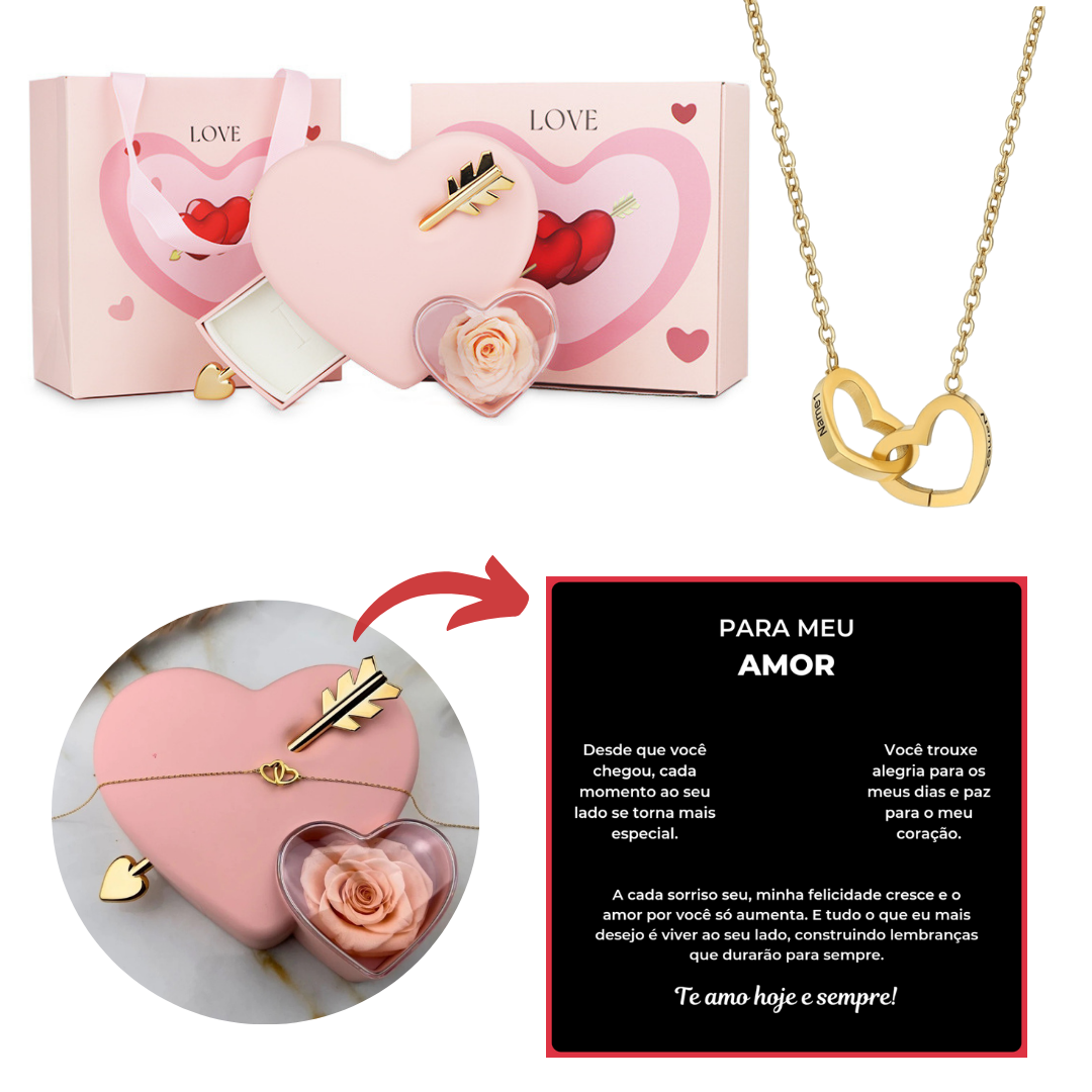 Kit Cupido com Colar Amor Duplo Personalizável