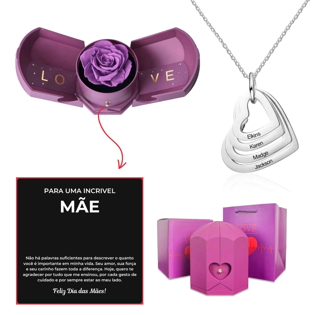 Kit Asas com Colar Amor Fraternal Personalizado com Nomes