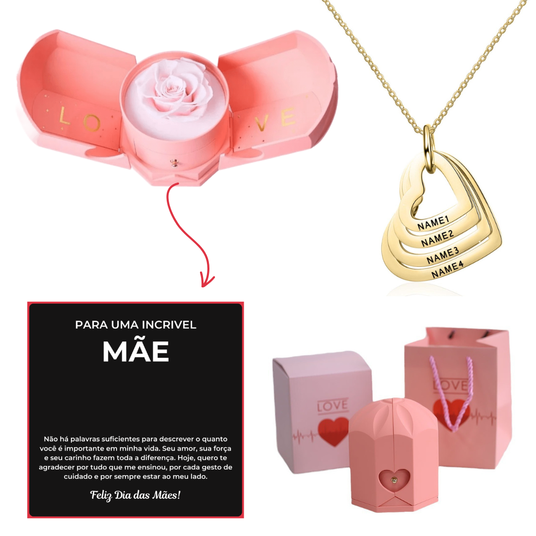 Kit Asas com Colar Amor Fraternal Personalizado com Nomes