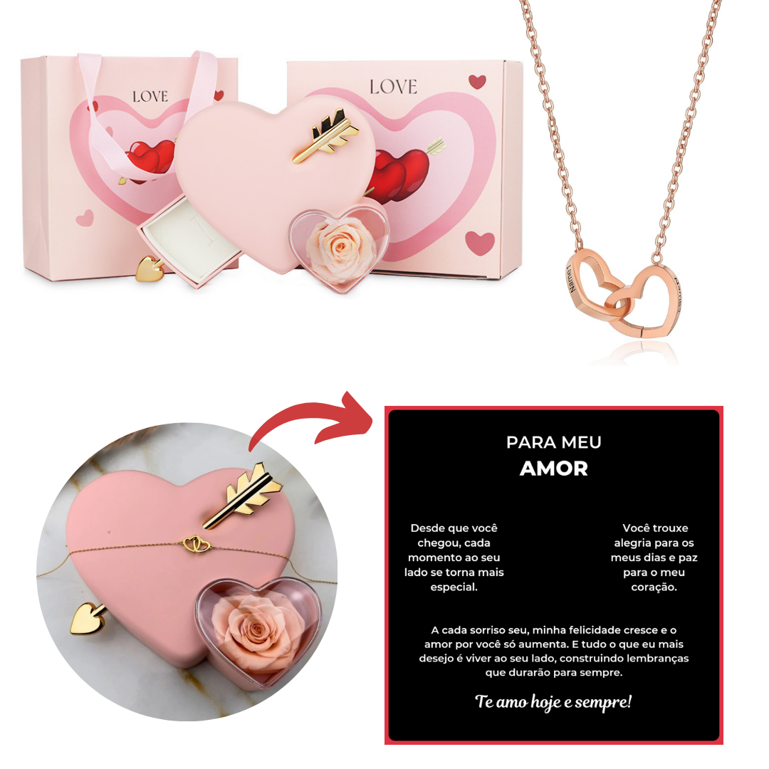 Kit Cupido com Colar Amor Duplo Personalizável