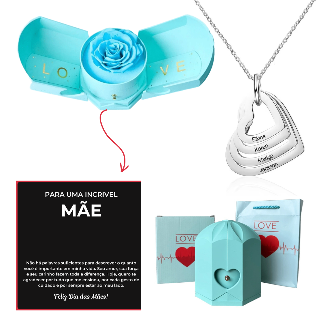 Kit Asas com Colar Amor Fraternal Personalizado com Nomes