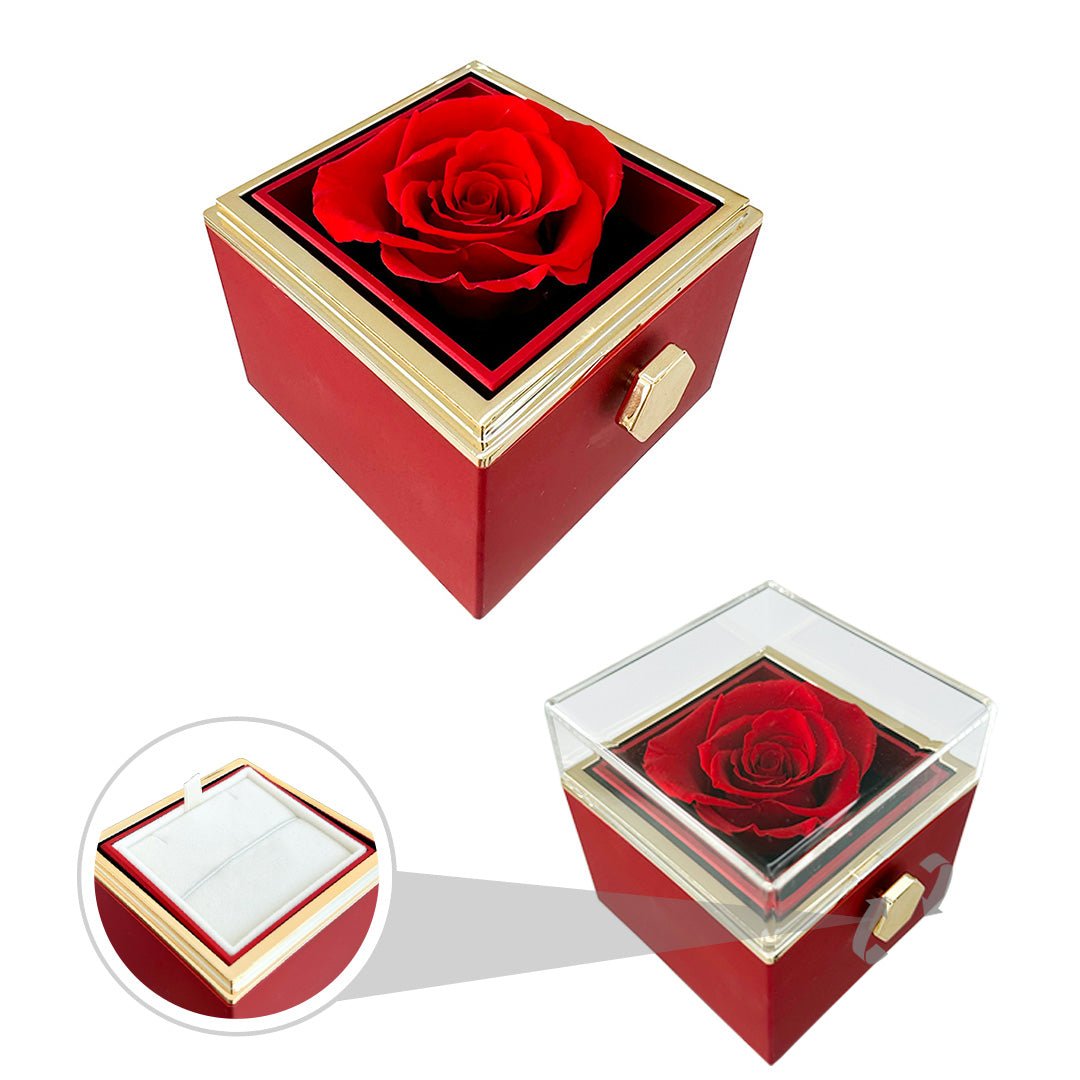 Caixa Giratória com Rosa Eterna