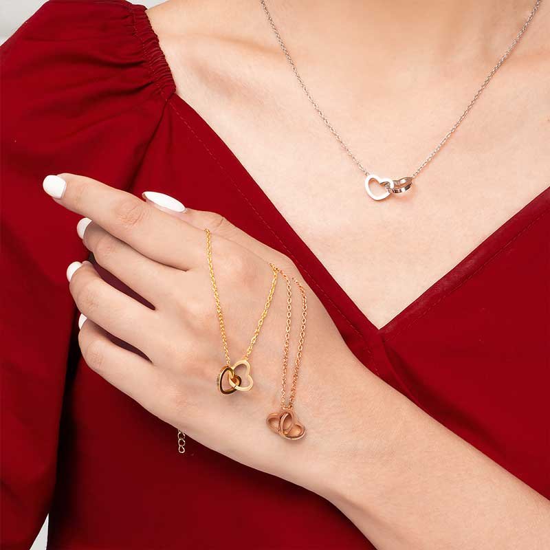 Kit Rosa Eterna com Colar Amor Duplo Personalizado